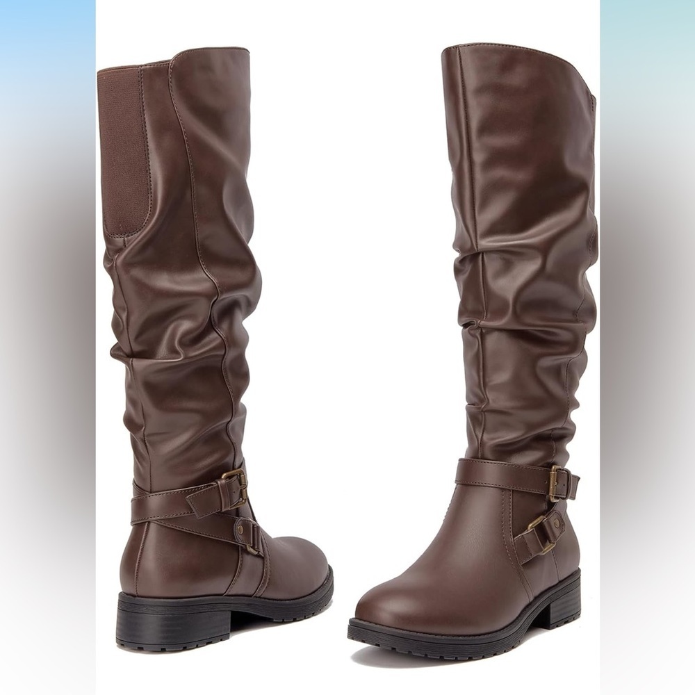 NWOB STYLE & CO Marliee Riding Boots in Brown Size 6.5 - Picture 2 of 12